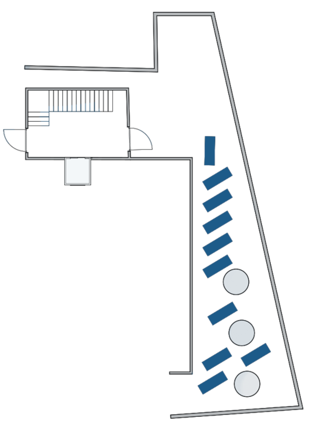 Plan der Dachterrasse Mandalahof für Outdoor-Yoga.